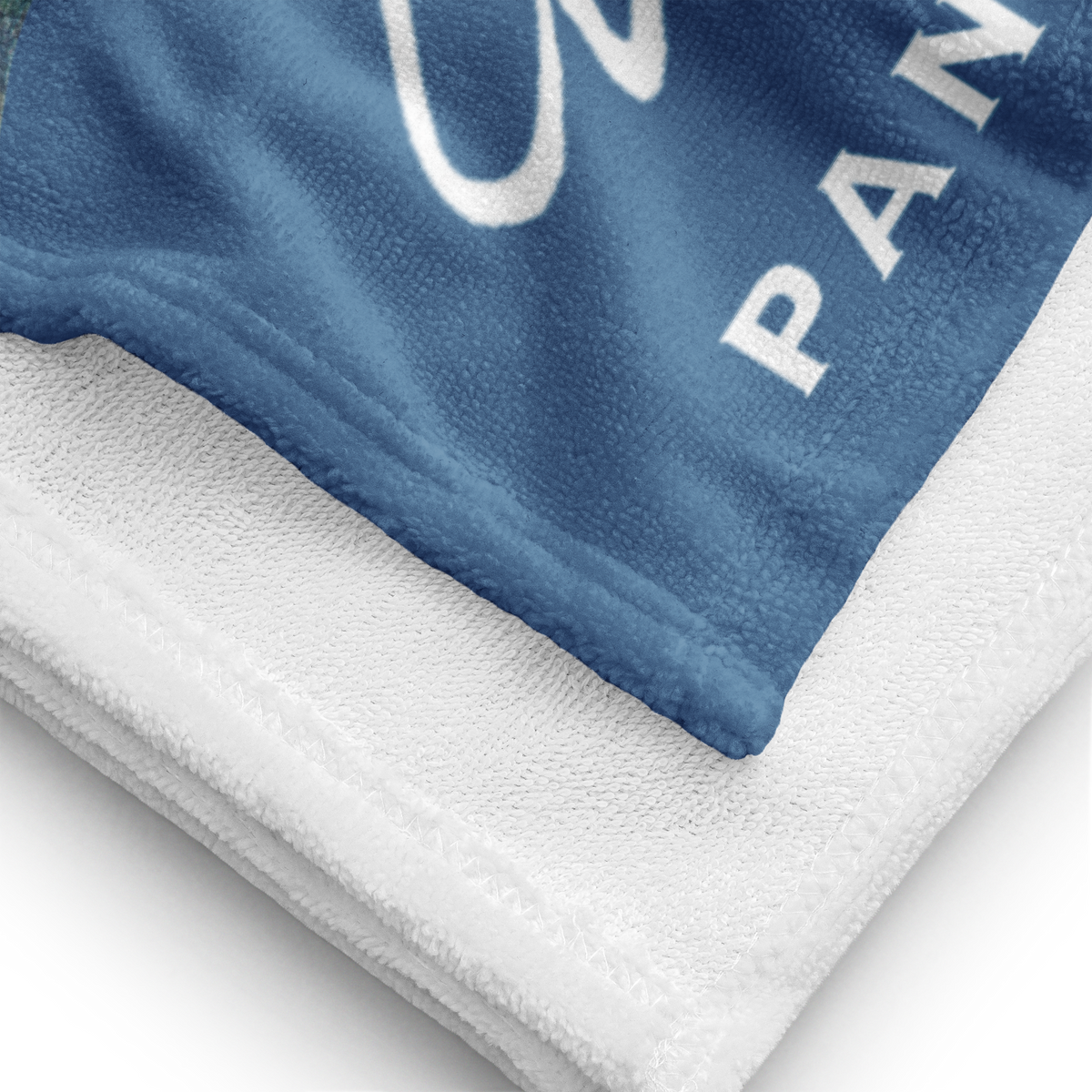 Circling White Polleras Beach Towel