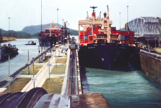 Ship in Miraflores Locks