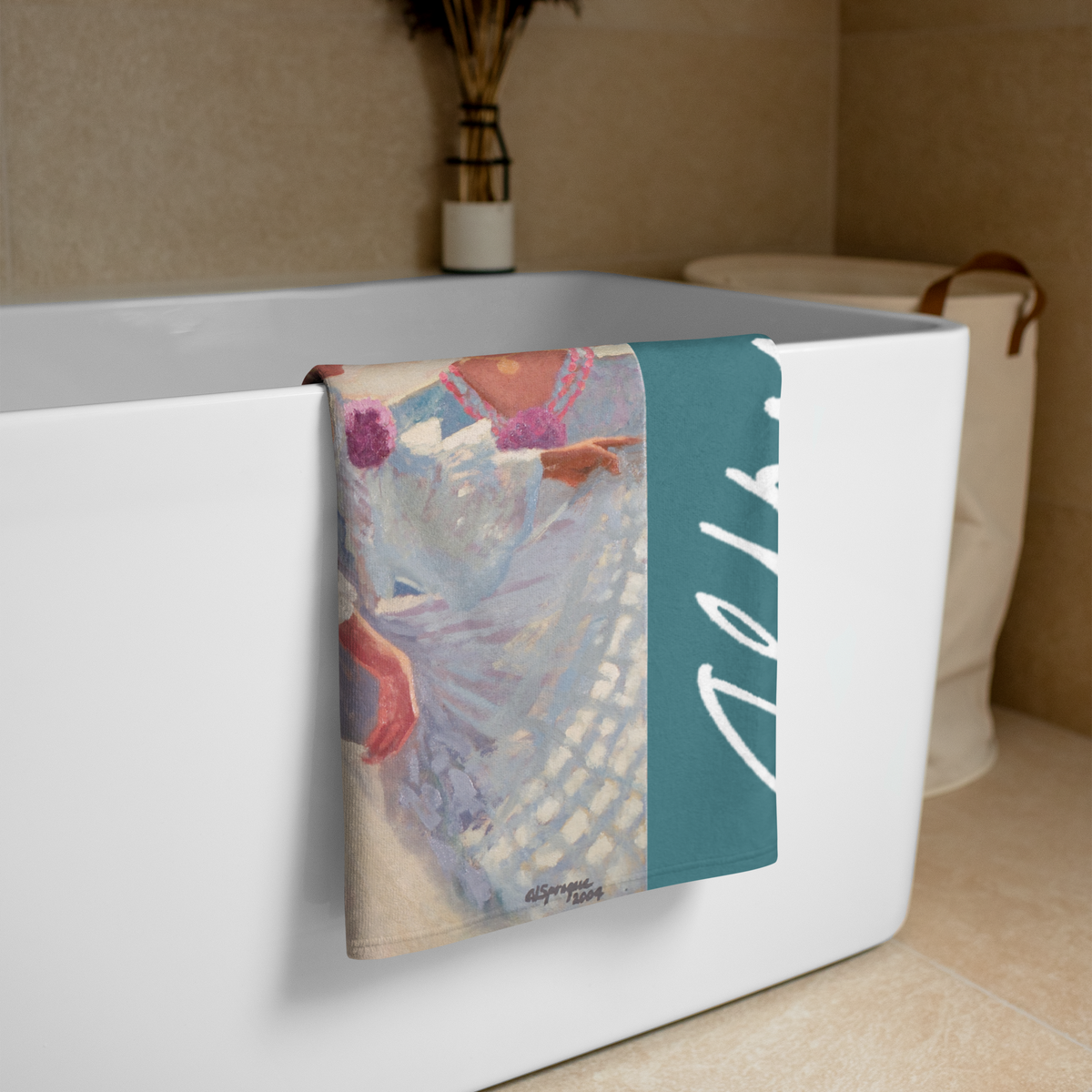 Polleras en Blanco Beach Towel