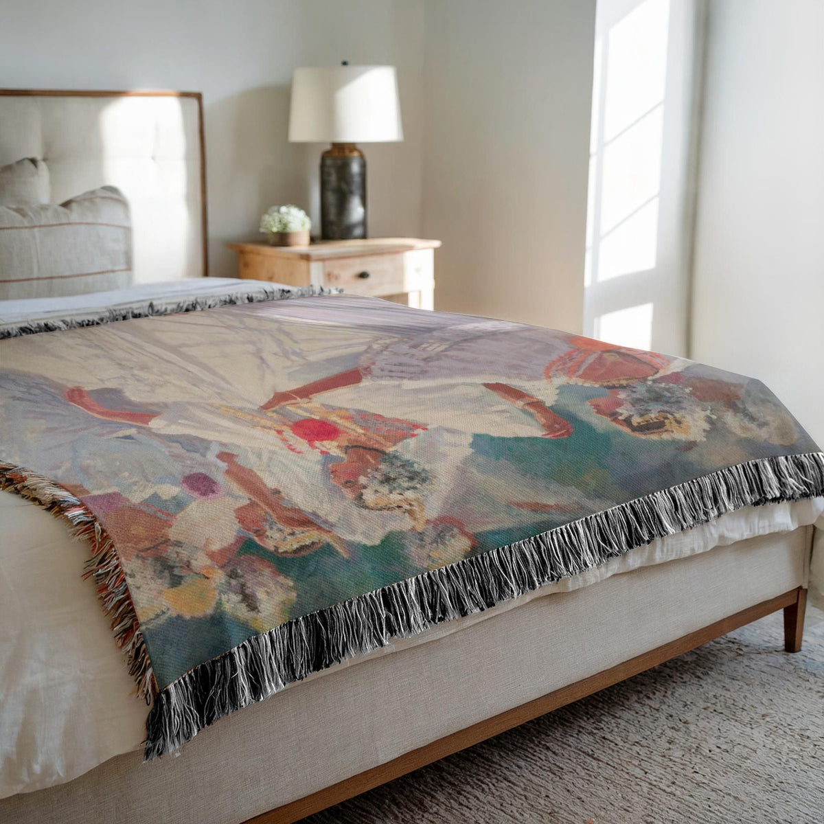 Polleras en Blanco Woven Blanket